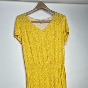 Agnes b. yellow confetti dress with belt, size 2